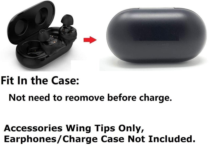 BLLQ for Samsung Galaxy Buds Ear Tips Wingtips 12 PCS Accessories, Silicone Earhooks Earbuds Cover Eargels Eartips for Galaxy Buds 2019, Black 12pcs - Image 3